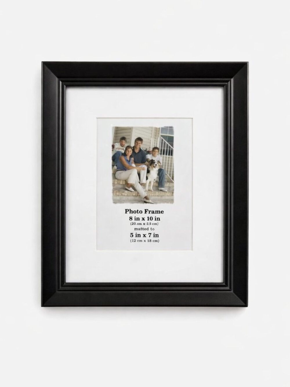Black Wood Picture Frame Holds 8 x 10 (without mat) OR 5 x 7 (with mat)  (3/$15)